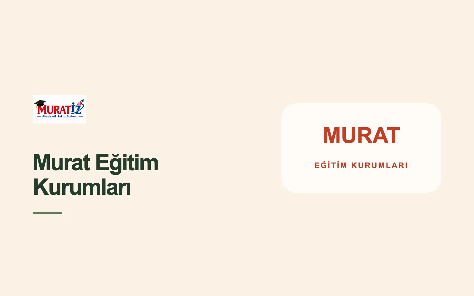 Murat Eğitim Kurumları — Dershane Otomasyonu